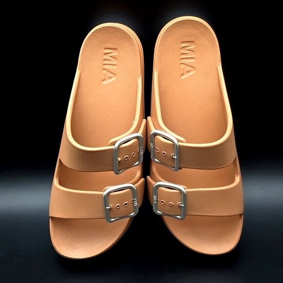 MIA Santi Tan Platform Slide Slip-on Sandals Women's Size 8M - Picture 9 of 12